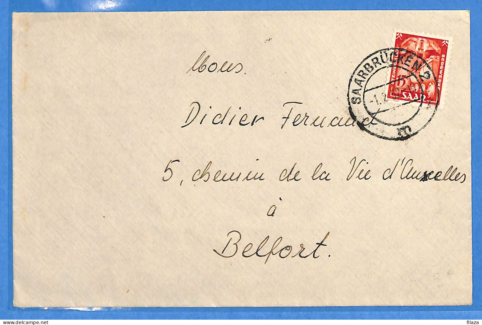 Saar - 1952 - Lettre De Saarbrücken - G31838 - Lettres & Documents