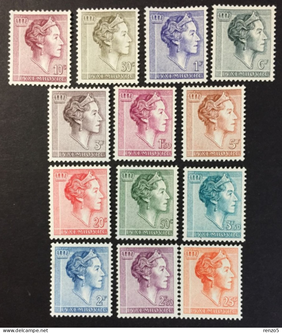 1960 Luxembourg - Grand Duchess Charlotte - 13 Stamps - Unused ( No Gum ) - Ongebruikt