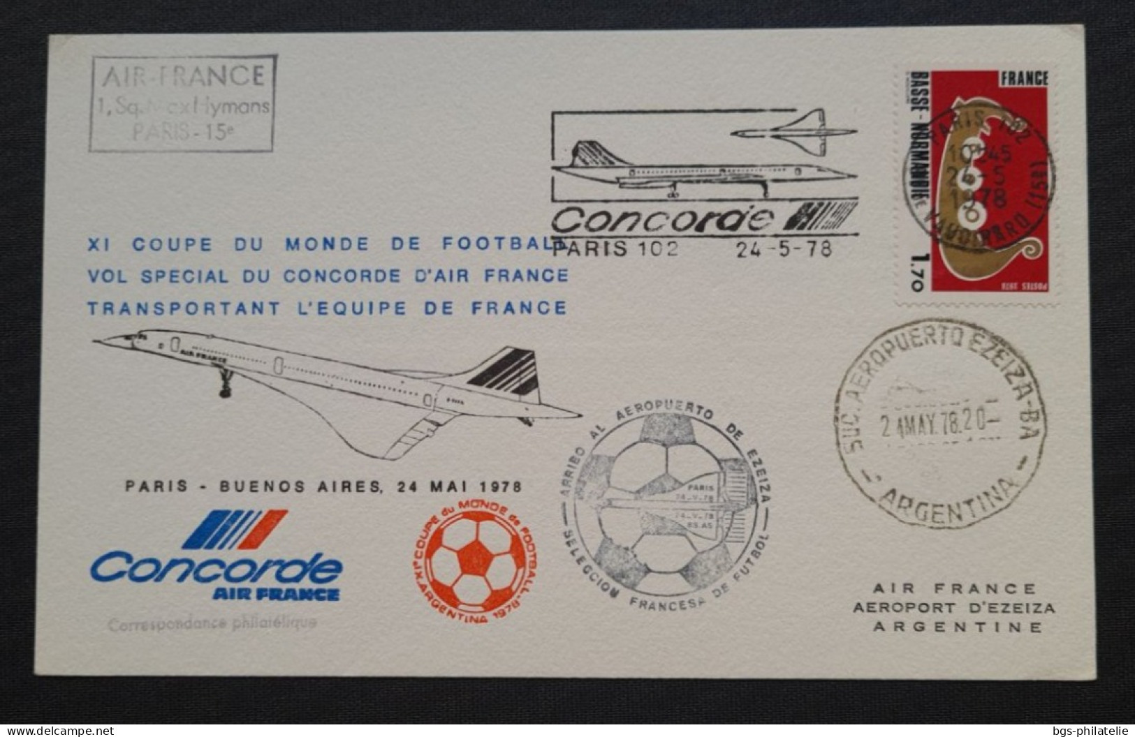 Concorde,  XI Coupe Du Monde De Football.  Le 24/5/1978. - Concorde