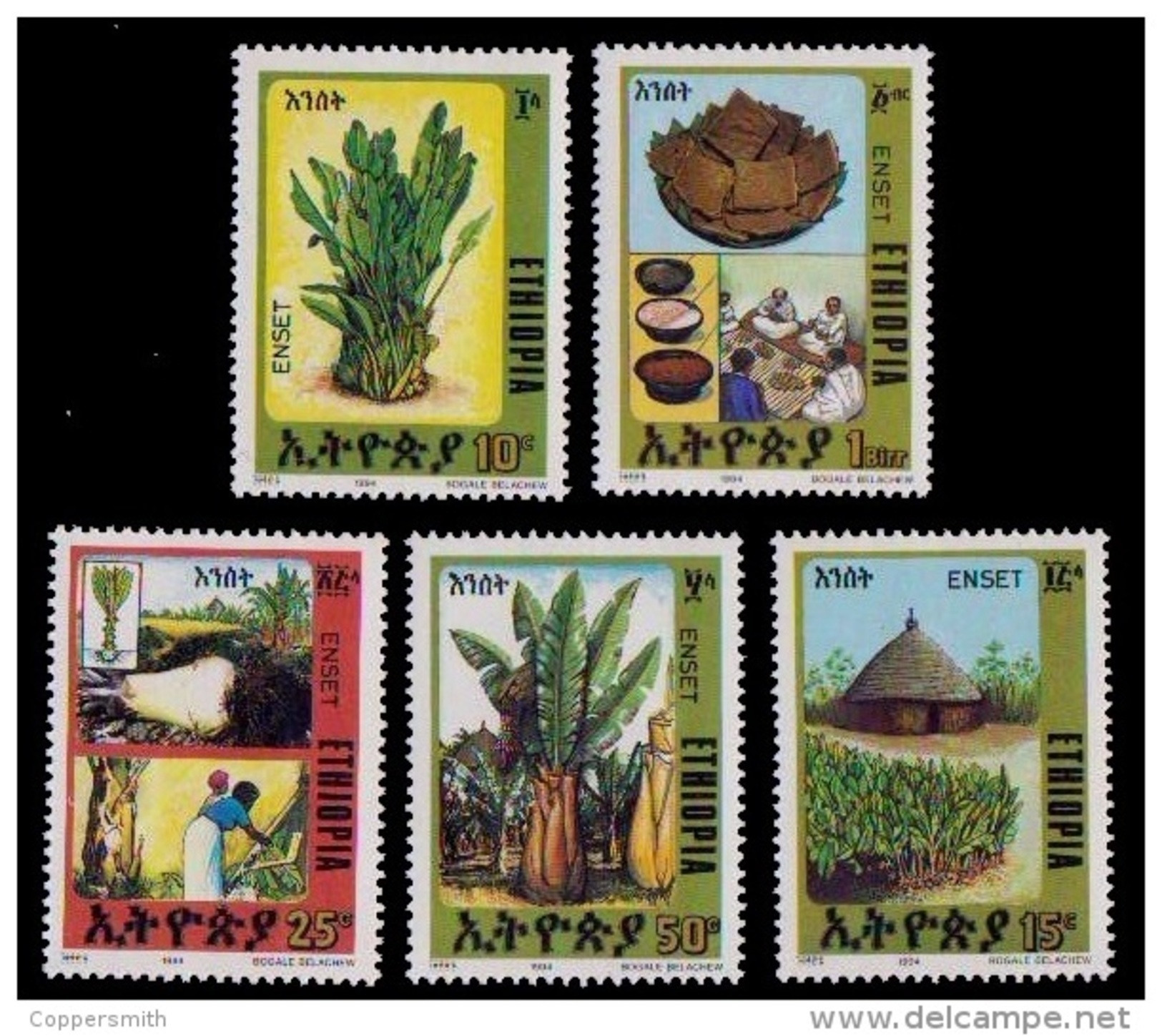 (356) Ethiopia / Ethiopie  Plants / Flora / Fruits / Bananas / Früchte / 1994 ** / Mnh  Michel 1477-81 - Ethiopia