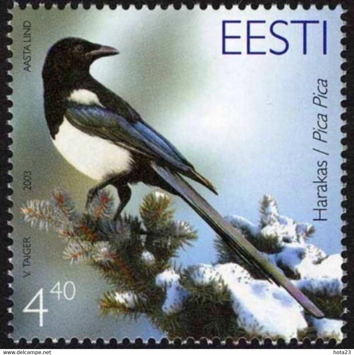 BIRD Estonia 2003  Stamp The Magpie - Bird Of The Year. Mi #456  MNH - Estonia