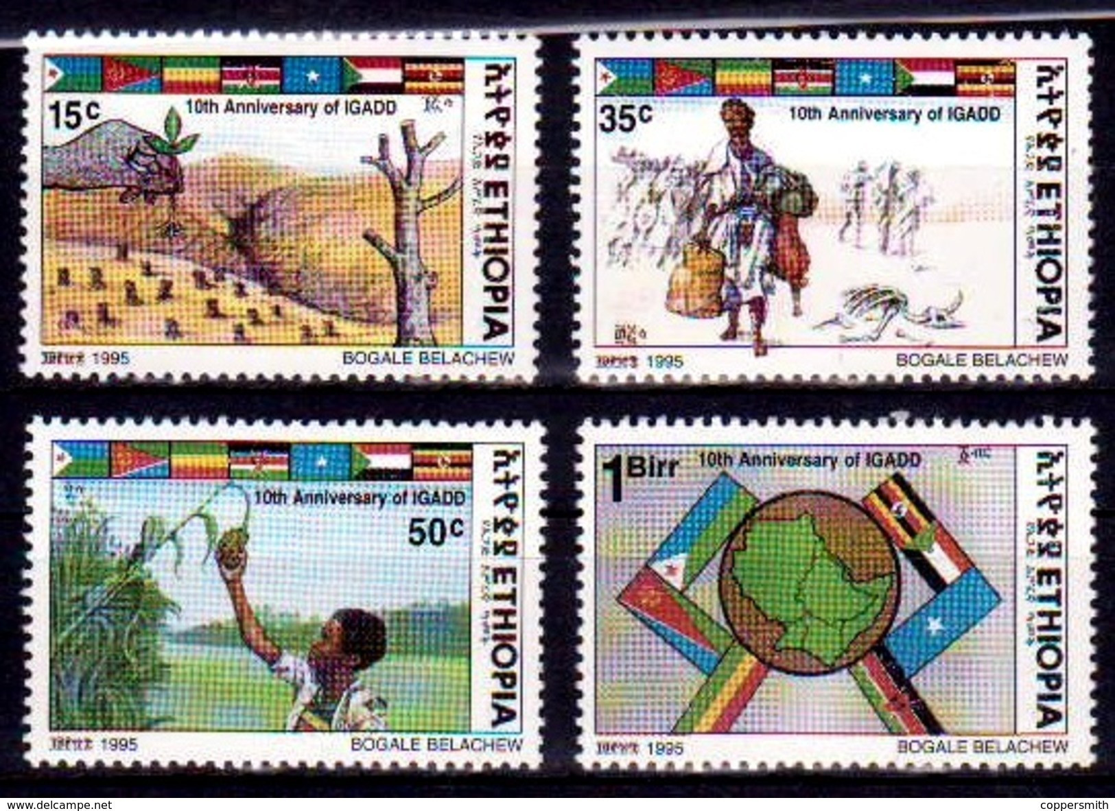 (369) Ethiopia / Ethiopie  Fight Against Drought / Dürre / 1995 / Rare / Scarce  ** / Mnh  Michel 1539-42 - Äthiopien