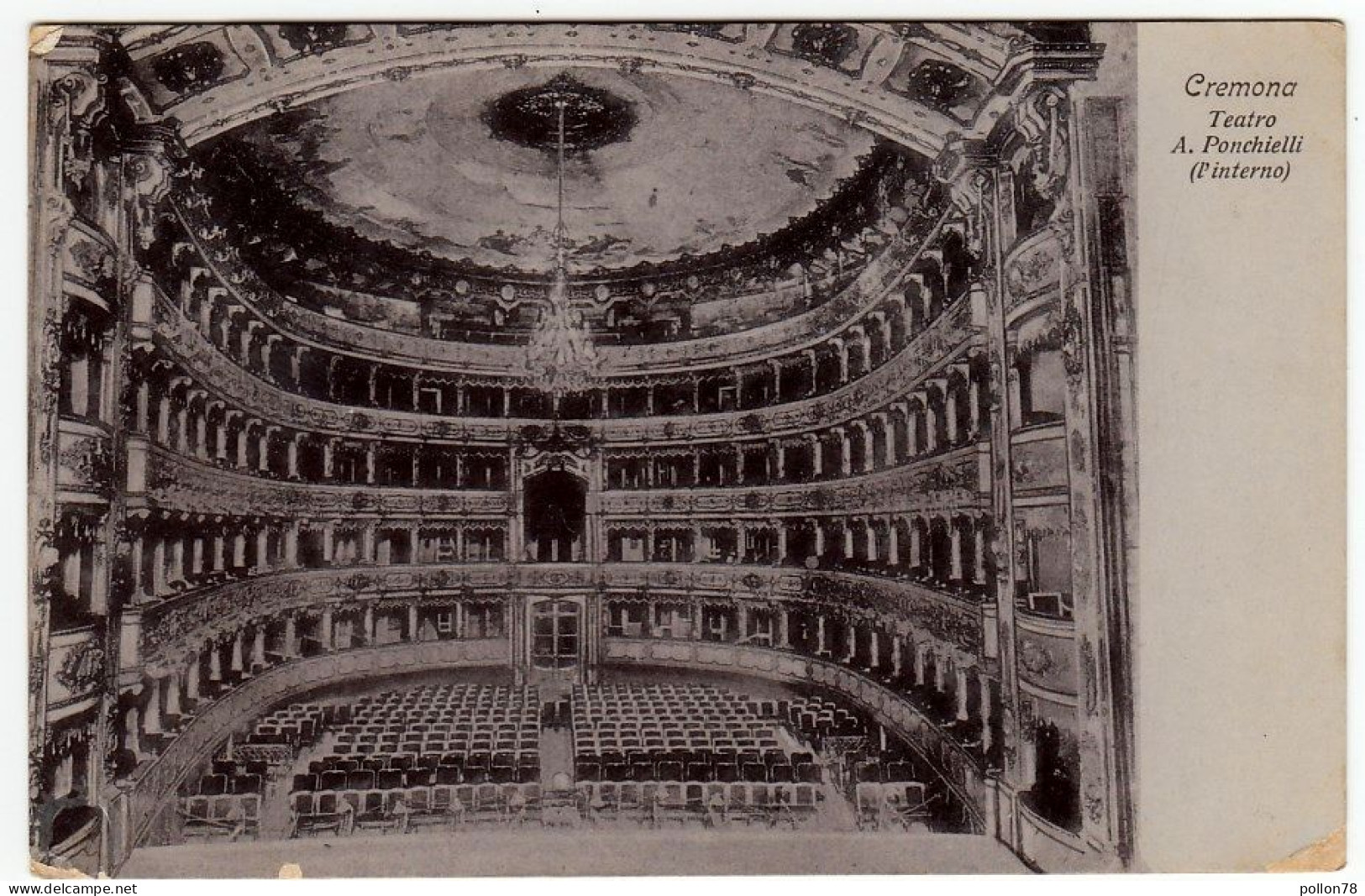 CREMONA - TEATRO A. PONCHIELLI (l'interno) - Primi '900 - Vedi Retro - Formato Piccolo - Cremona