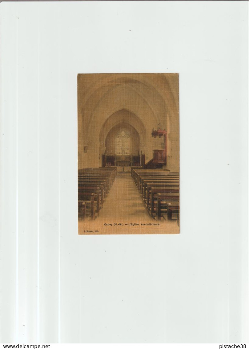 52 - OCCEY Vue Intérieure De L'Eglise, Carte Toilée Et Glacée - Voir Correspondance Au Verso, Voir - Andelot Blancheville