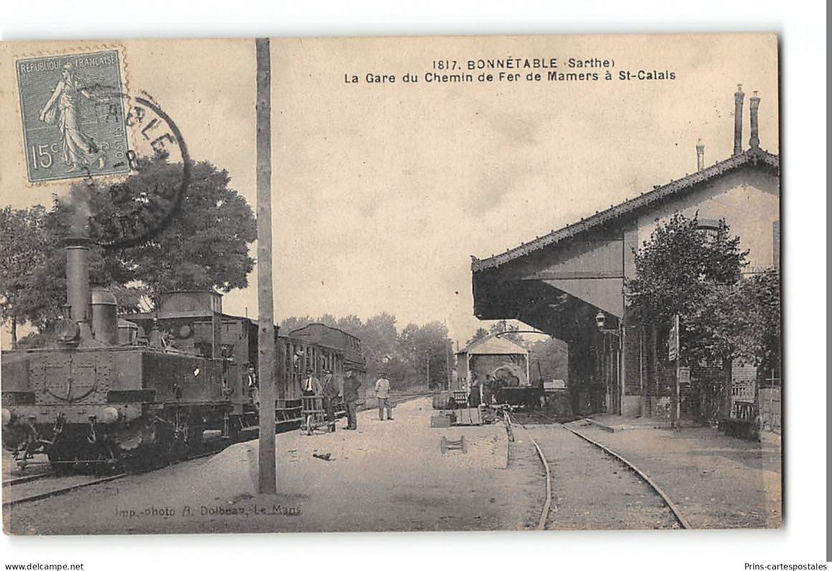CPA 72 Bonnétable La Gare Et Le Train Tramway - Bonnetable