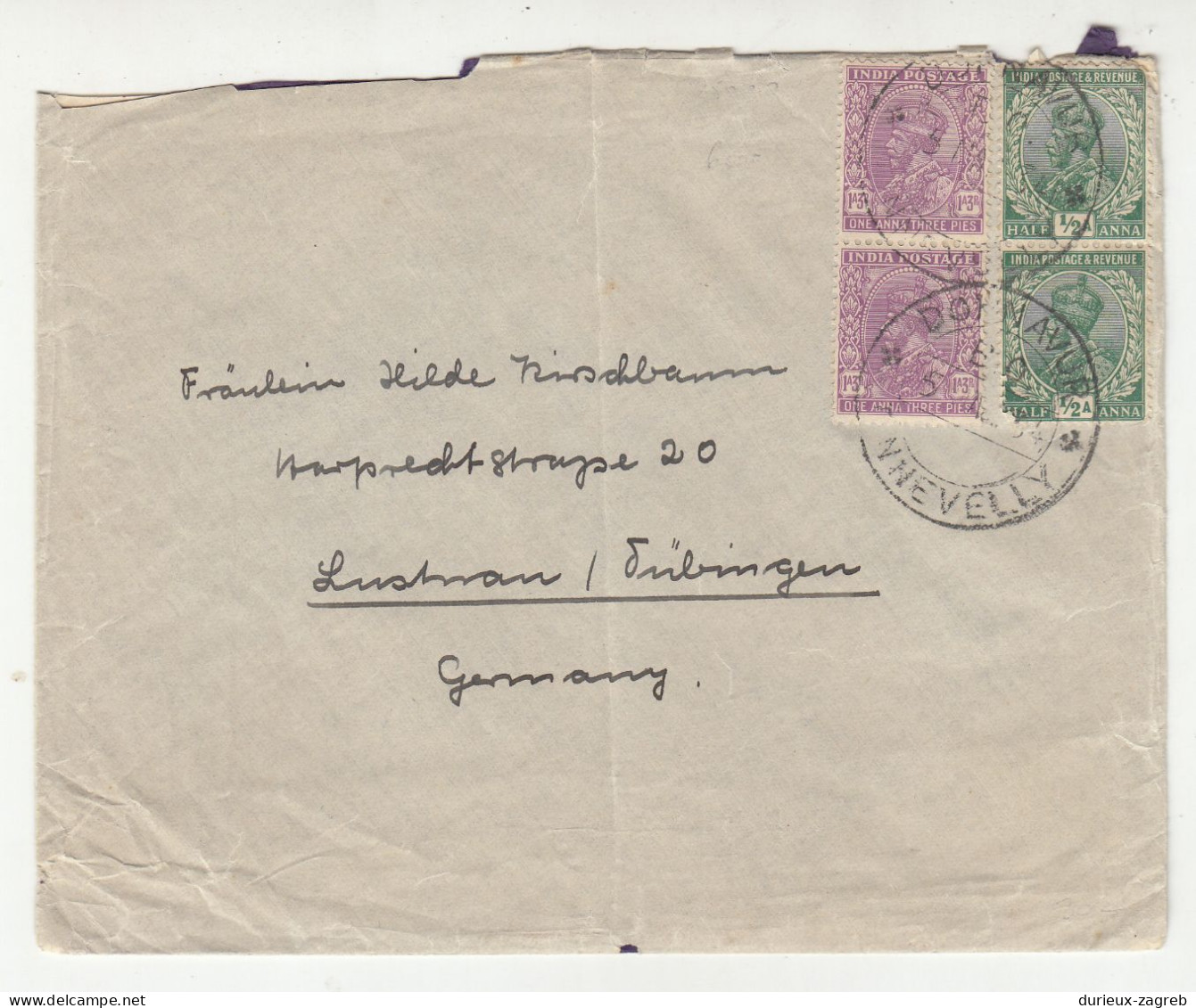 India Letter Cover Posted 193? To Germany B240401 - 1911-35  George V