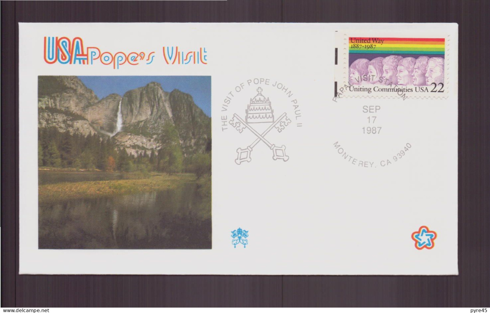 Etats-Unis, Enveloppe Avec Cachet Commémoratif " Visite Du Pape Jean-Paul II " Monterey, 17 Septembre 1987 - Schmuck-FDC