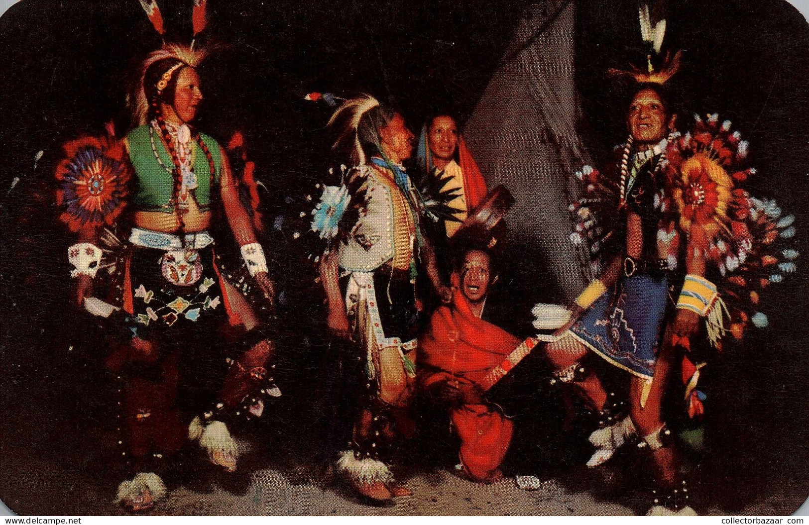 Indian War Dancers Bob Petley Postcard Ethnic Americana - Amerika