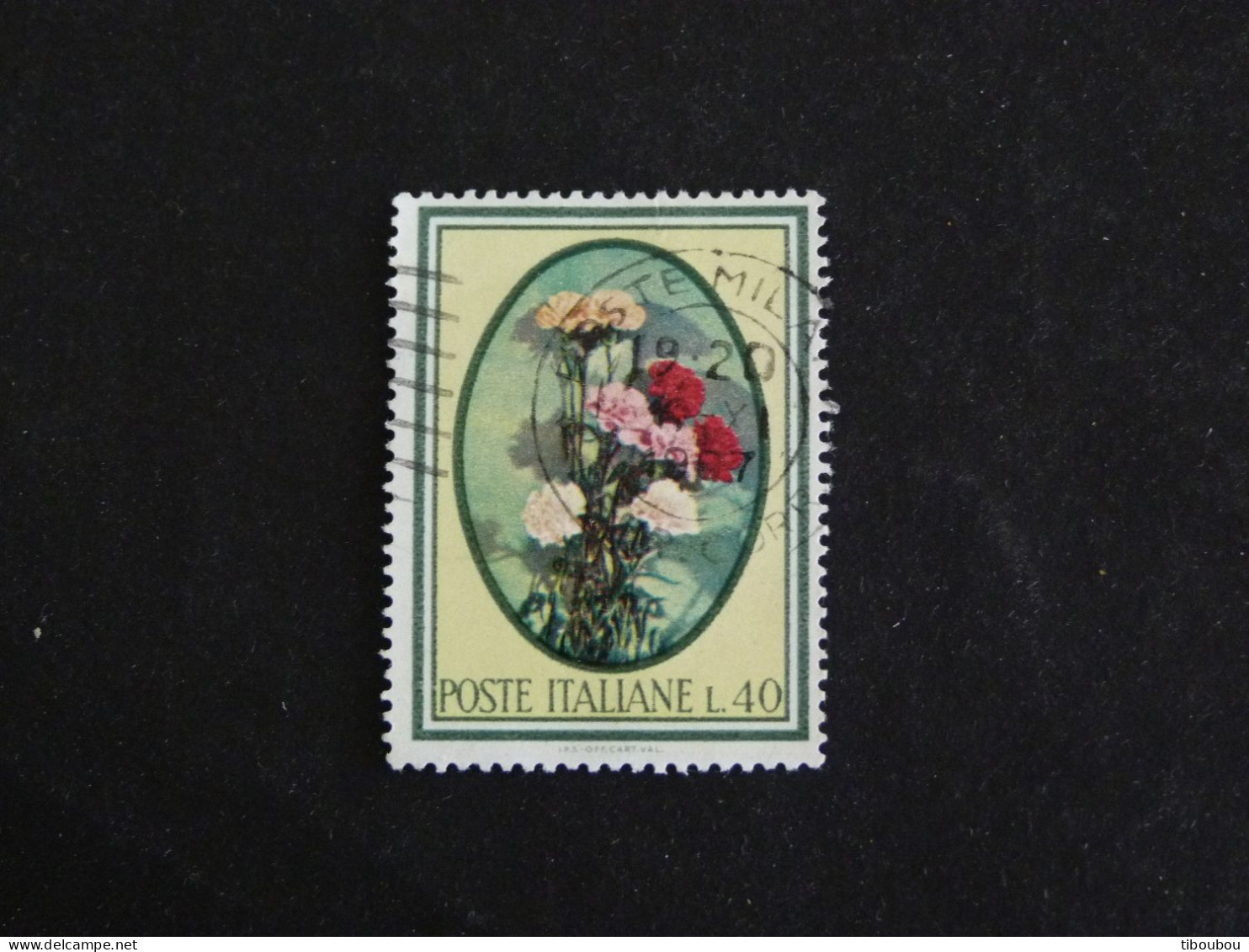 ITALIE ITALIA YT 947 OBLITERE - OEILLETS FLORE FLEUR FLOWER BOUQUET BLUME - 1961-70: Afgestempeld