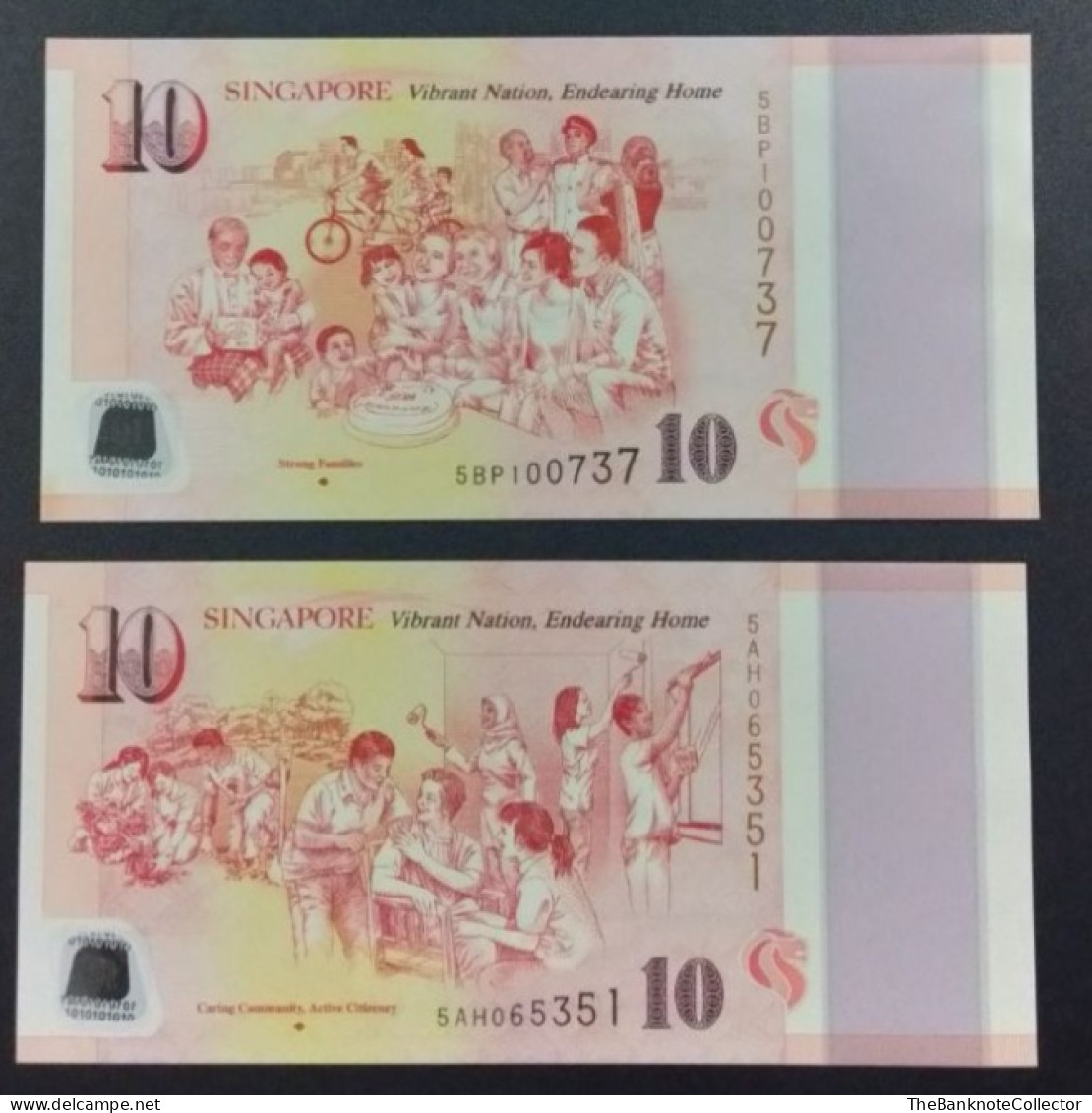 Singapore 10 Dollars X 5 Pieces  2015 Commemorative 50 Years Of Nation Building  P-56-57-58-59-60 UNC - Singapur