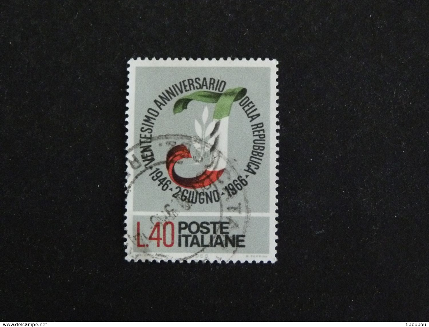 ITALIE ITALIA YT 950 OBLITERE - 20e ANNIVERSAIRE REPUBLIQUE - 1961-70: Afgestempeld