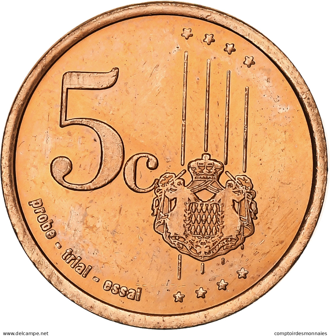 Monaco, 5 Euro Cent, Unofficial Private Coin, 2006, Cuivre Plaqué Acier, SPL+ - Privatentwürfe