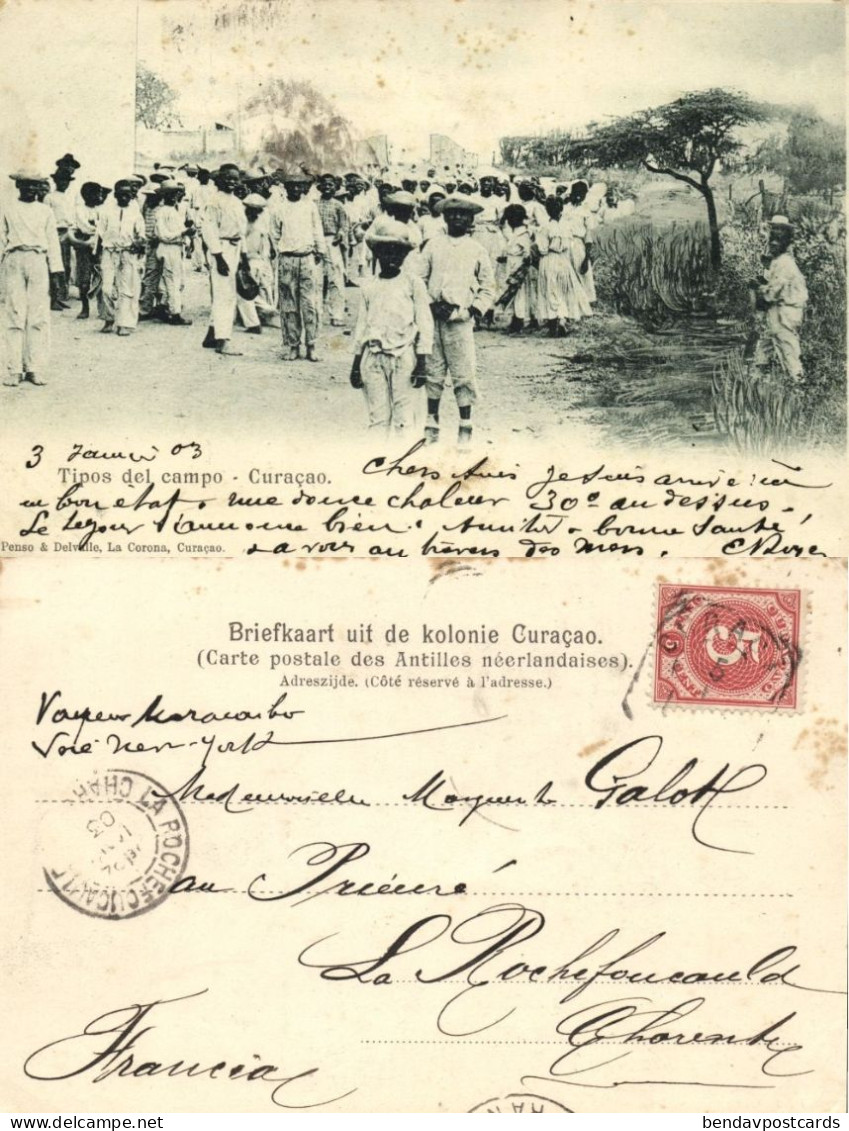 Curacao, W.I., WILLEMSTAD, Tipos Del Campo (1903) Penso & Delvalle Postcard - Curaçao