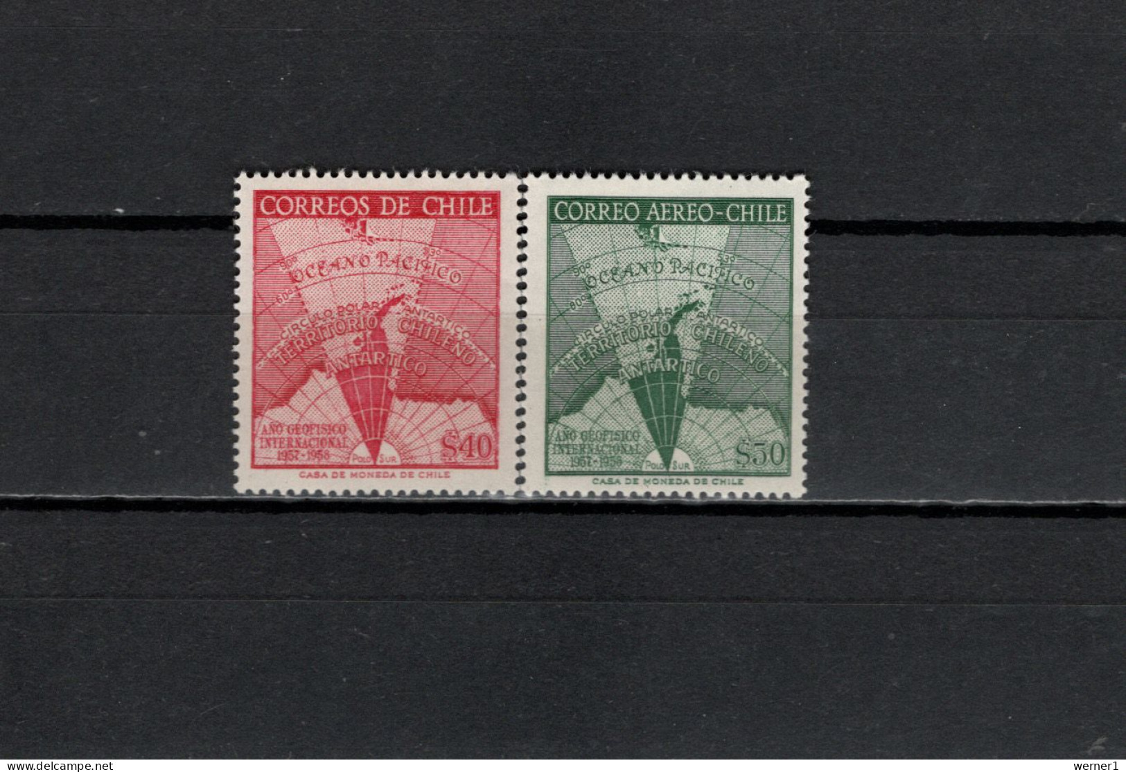 Chile 1958 Space, International Geophysical Year Set Of 2 MNH - Sud America