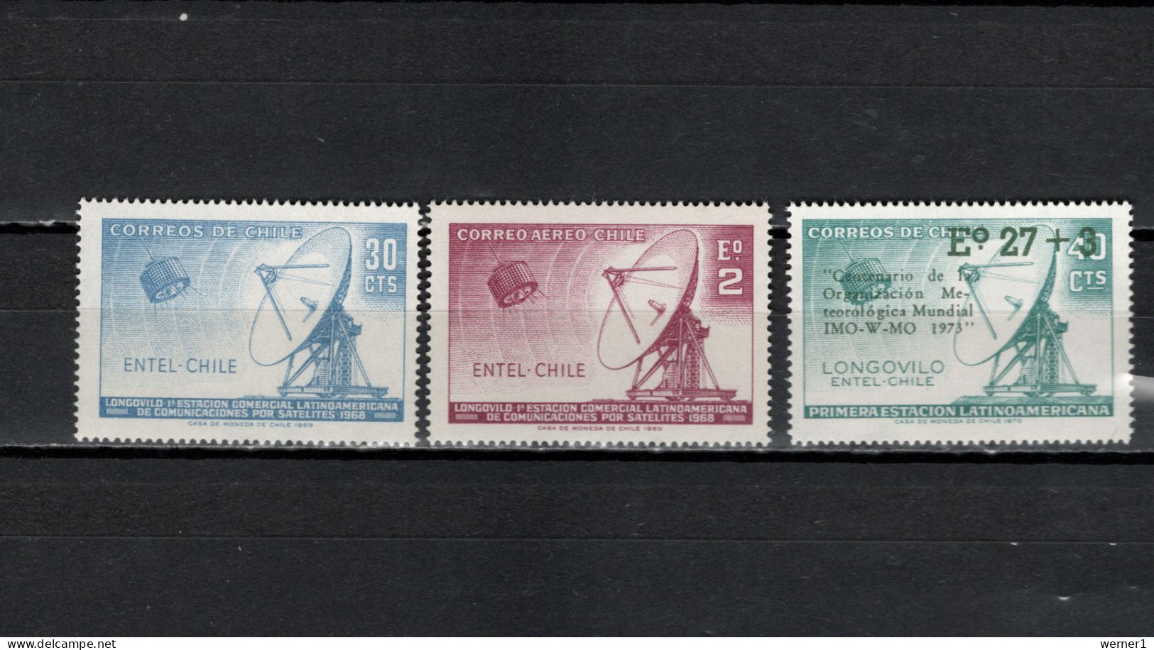 Chile 1969/1974 Space, ENTEL Observatory 3 Stamps MNH - South America