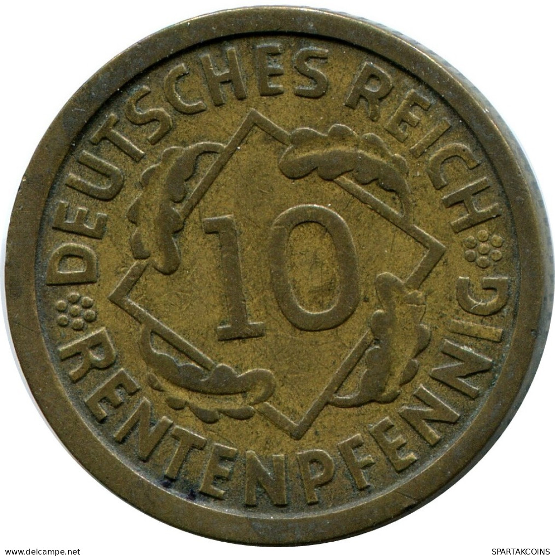 10 RENTENPFENNIG 1924 J ALEMANIA Moneda GERMANY #DB935.E.A - 10 Renten- & 10 Reichspfennig