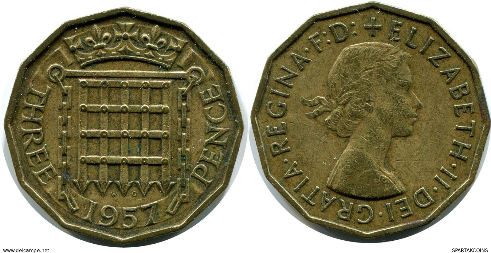 THREEPENCE 1957 UK GROßBRITANNIEN GREAT BRITAIN Münze #BB052.D.A - F. 3 Pence