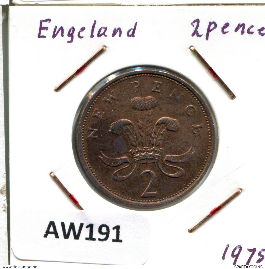 2 NEW PENCE 1975 UK GREAT BRITAIN Coin #AW191.U.A - 2 Pence & 2 New Pence