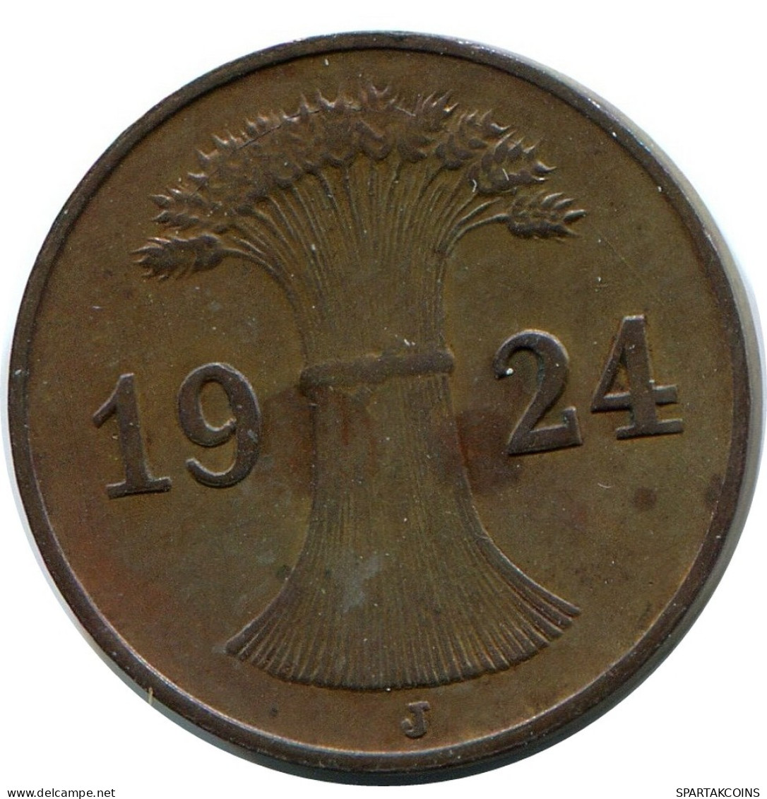 1 REICHSPFENNIG 1924 J GERMANY Coin #DB773.U.A - 1 Rentenpfennig & 1 Reichspfennig