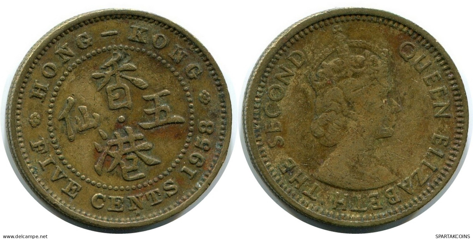5 CENTS 1958 HONG KONG Moneda #BA173.E.A - Hong Kong