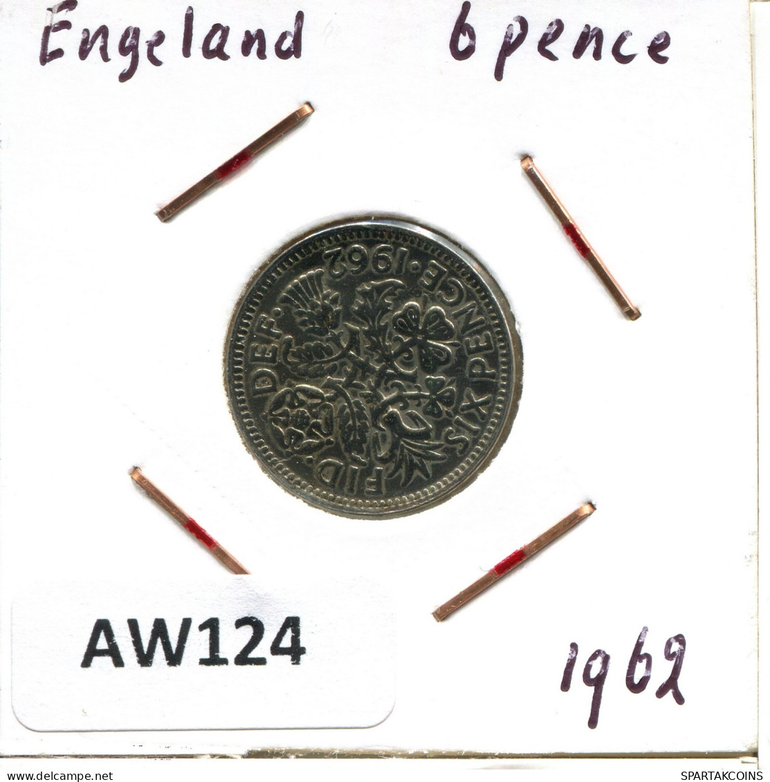 SIXPENCE 1962 UK GREAT BRITAIN Coin #AW124.U.A - H. 6 Pence