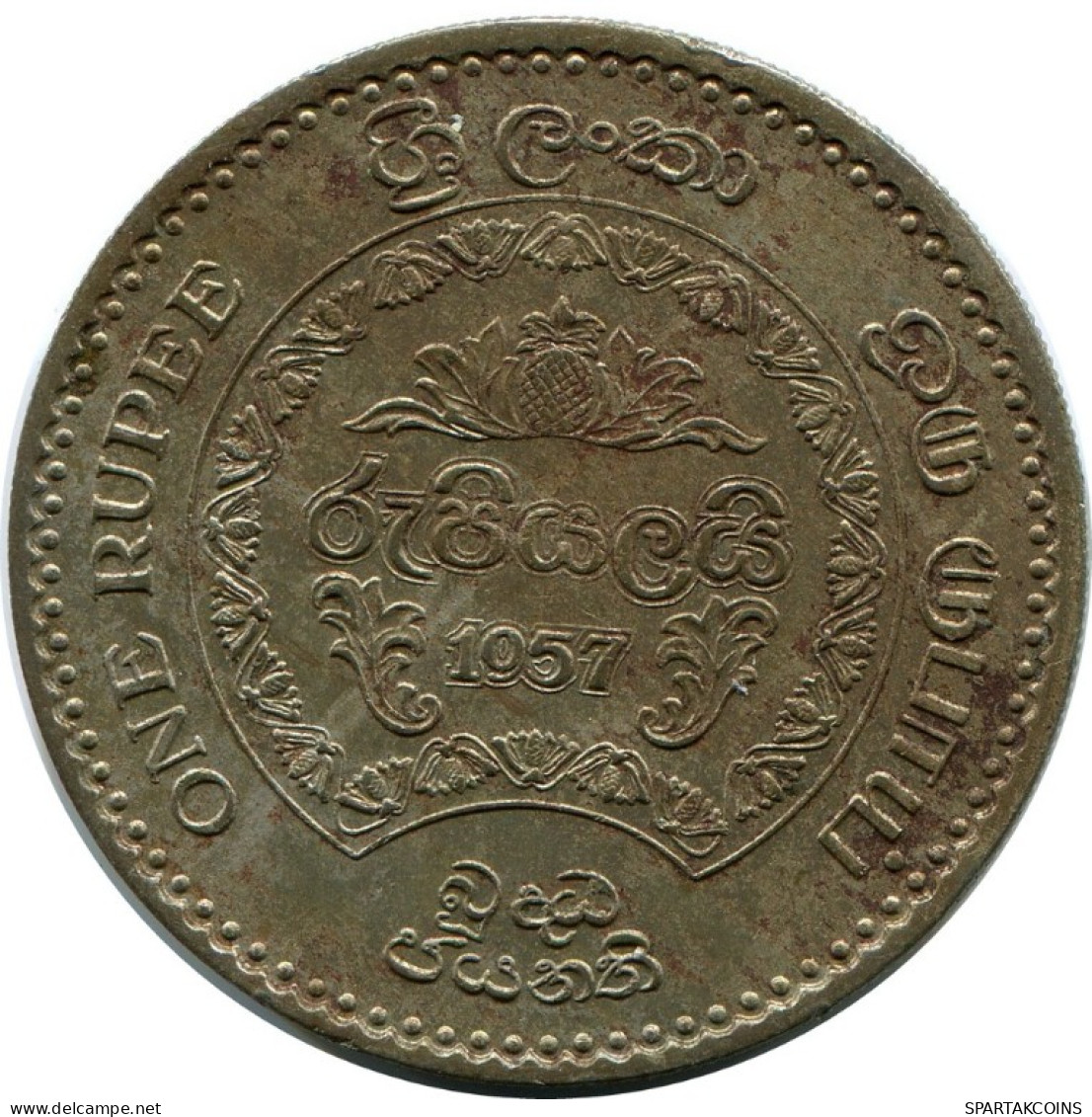 1 RUPEE 1957 CEILÁN CEYLON Moneda #AH624.3.E.A - Altri – Asia
