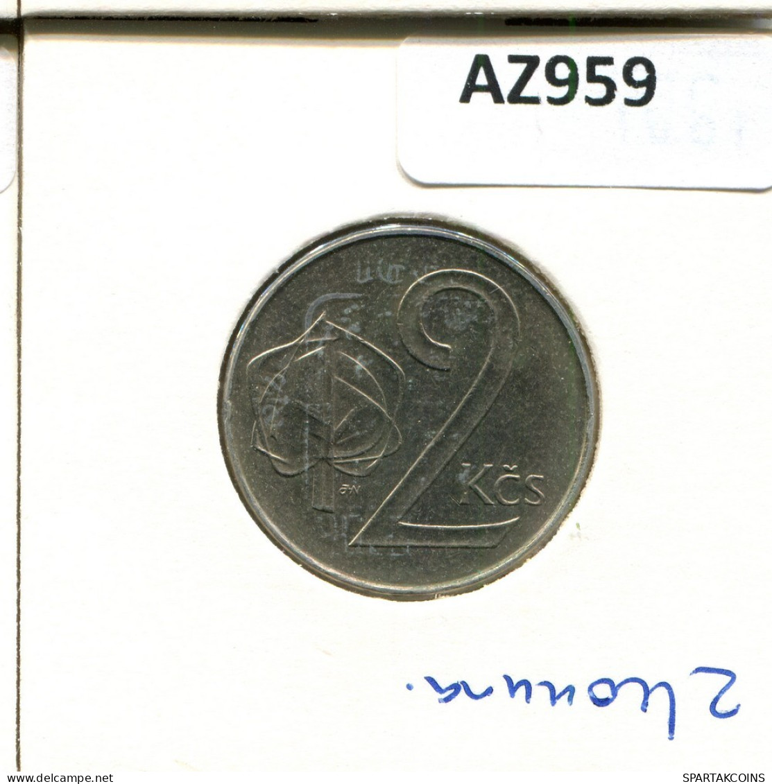 2 KORUN 1991 TSCHECHOSLOWAKEI CZECHOSLOWAKEI SLOVAKIA Münze #AZ959.D.A - Cecoslovacchia