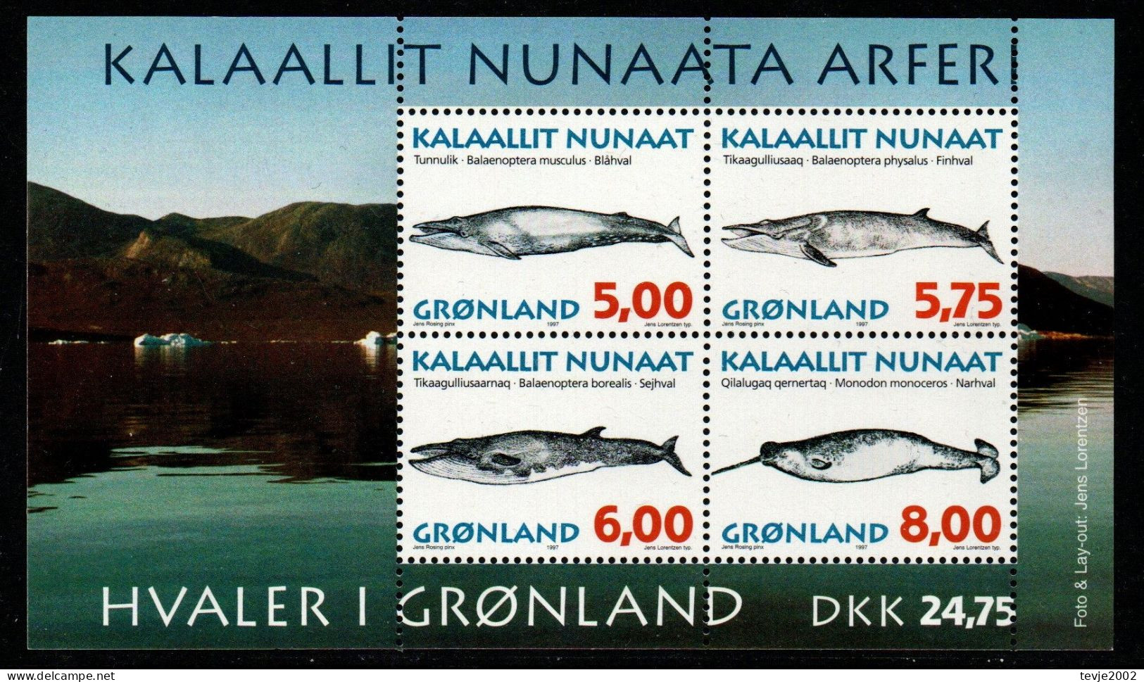 Grönland 1997 - Mi.Nr. Block 13 - Postfrisch MNH - Tiere Animals Wale Whales - Walvissen