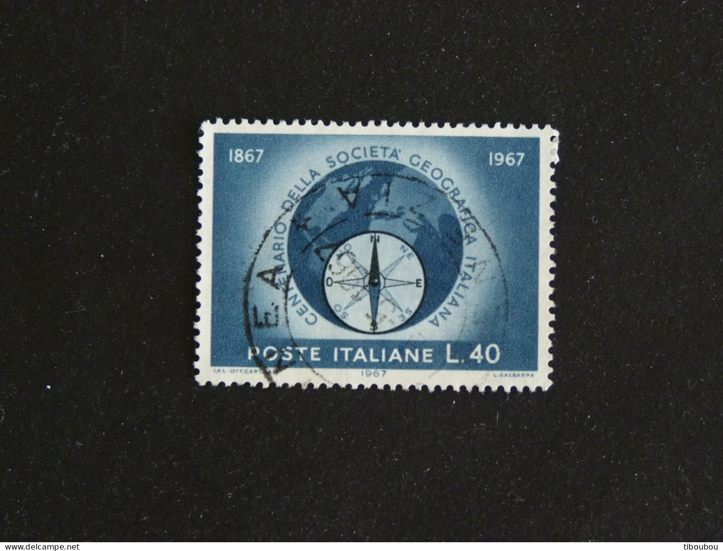 ITALIE ITALIA YT 960 OBLITERE - SOCIETE NATIONALE DE GEOGRAPHIE - 1961-70: Afgestempeld