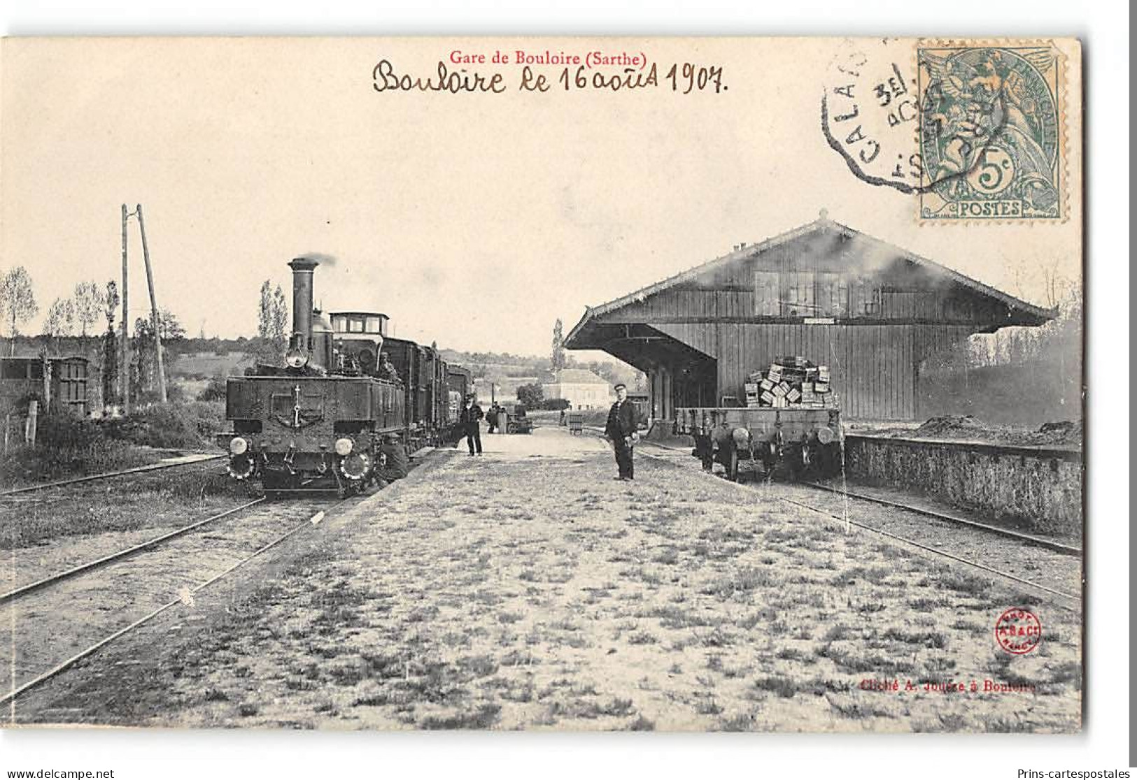 CPA 72 Bouloire La Gare Et Le Train Tramway - Bouloire