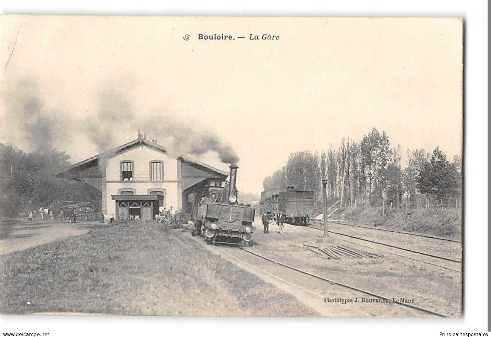 CPA 72 Bouloire La Gare Et Le Train Tramway - Bouloire