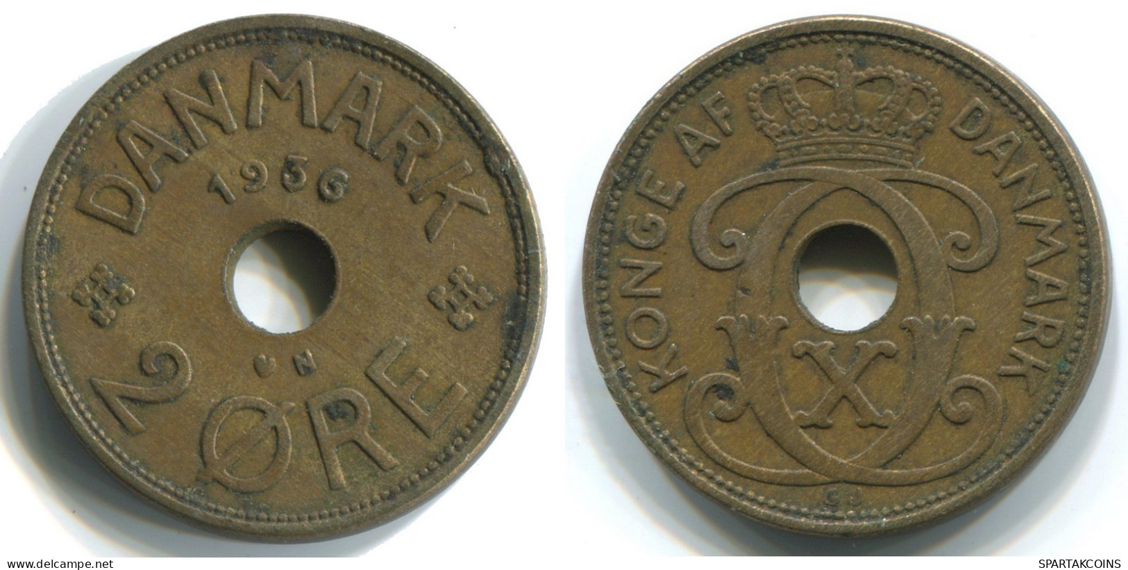 2 ORE 1936 DINAMARCA DENMARK Moneda #WW1011.E.A - Denmark