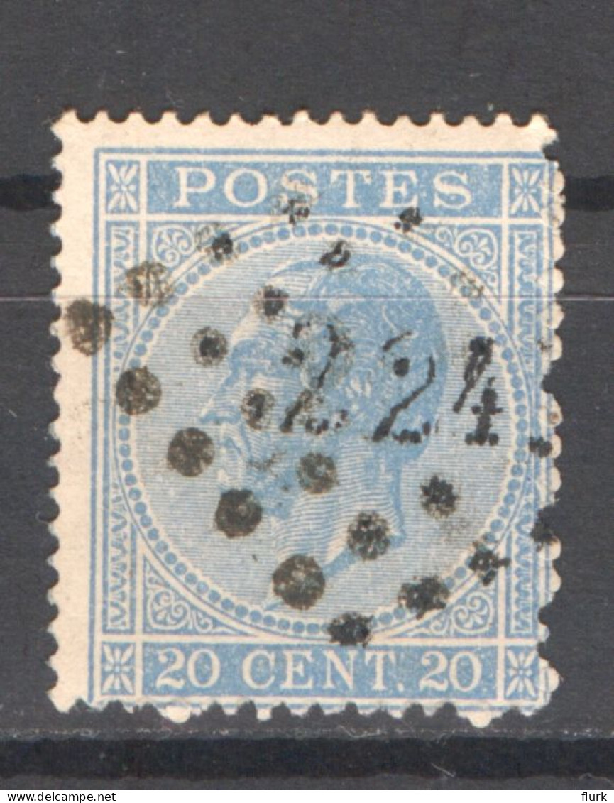 België OCB18 Gestempeld Pt224 Loochristy COBA €20 - 1865-1866 Profiel Links