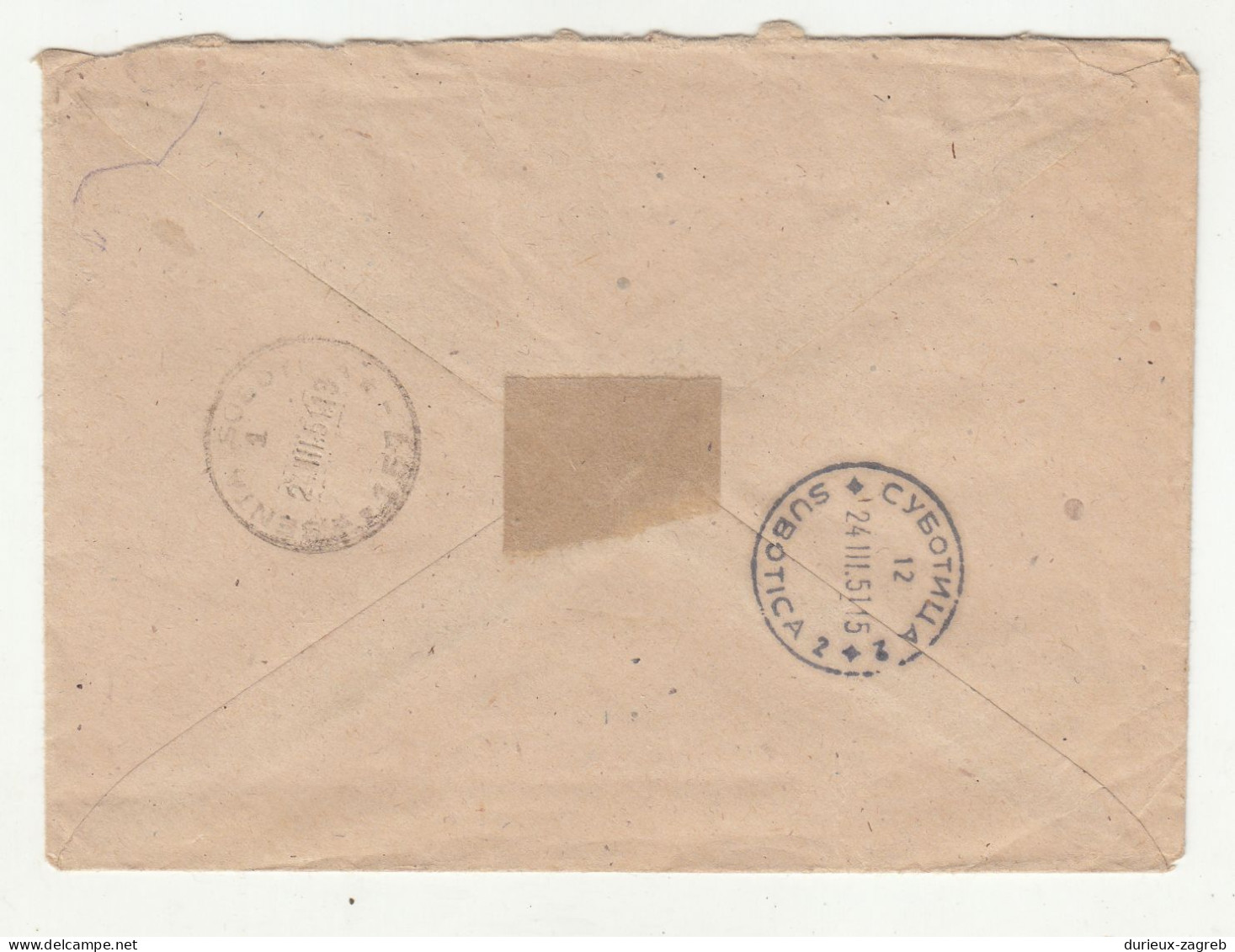 Yugoslavia Letter Cover Posted Registrered 1951 Senta B240401 - Brieven En Documenten