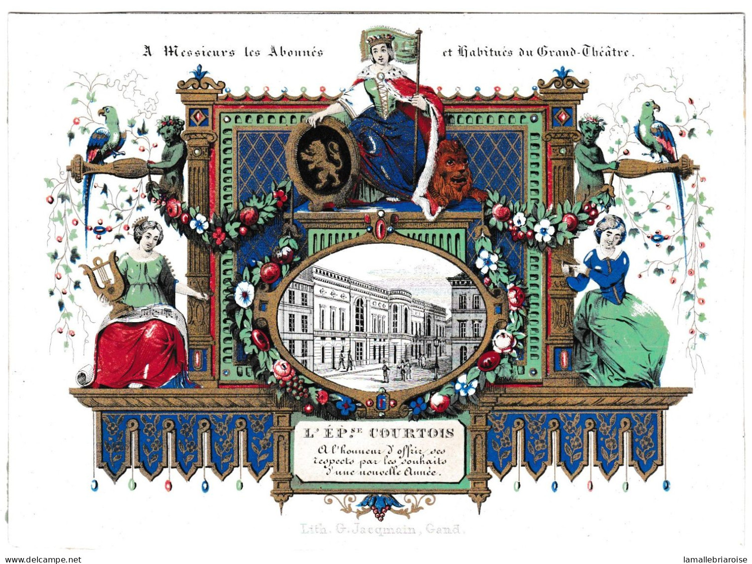 Belgique, "Carte Porcelaine" Porseleinkaart, Grand Théatre De Gand, Epouse Courtois 158x115mm - Porcelana