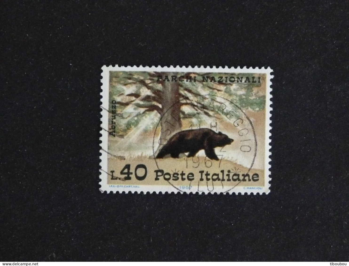 ITALIE ITALIA YT 965 OBLITERE - PARCS NATIONAUX / OURS BEAR ABRUZZES - 1961-70: Oblitérés