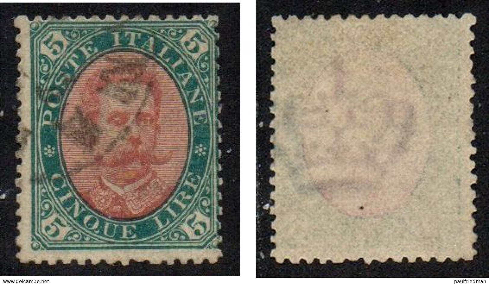 Regno 1889 - Effigie Umberto I 5 Lire - Usato - Afgestempeld