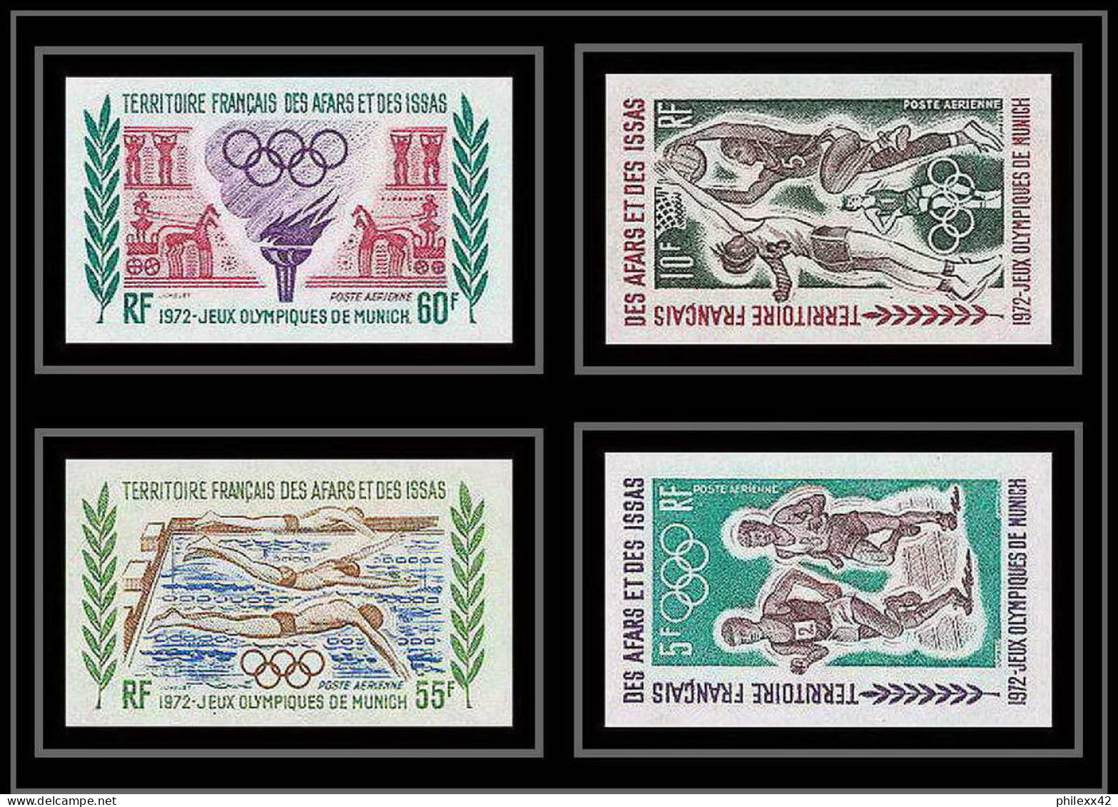 91607c Afars Et Issas Neuf ** N° 72/75 Jeux Olympiques Olympic Games Munich 72 1972 Cote 150 - Verano 1972: Munich