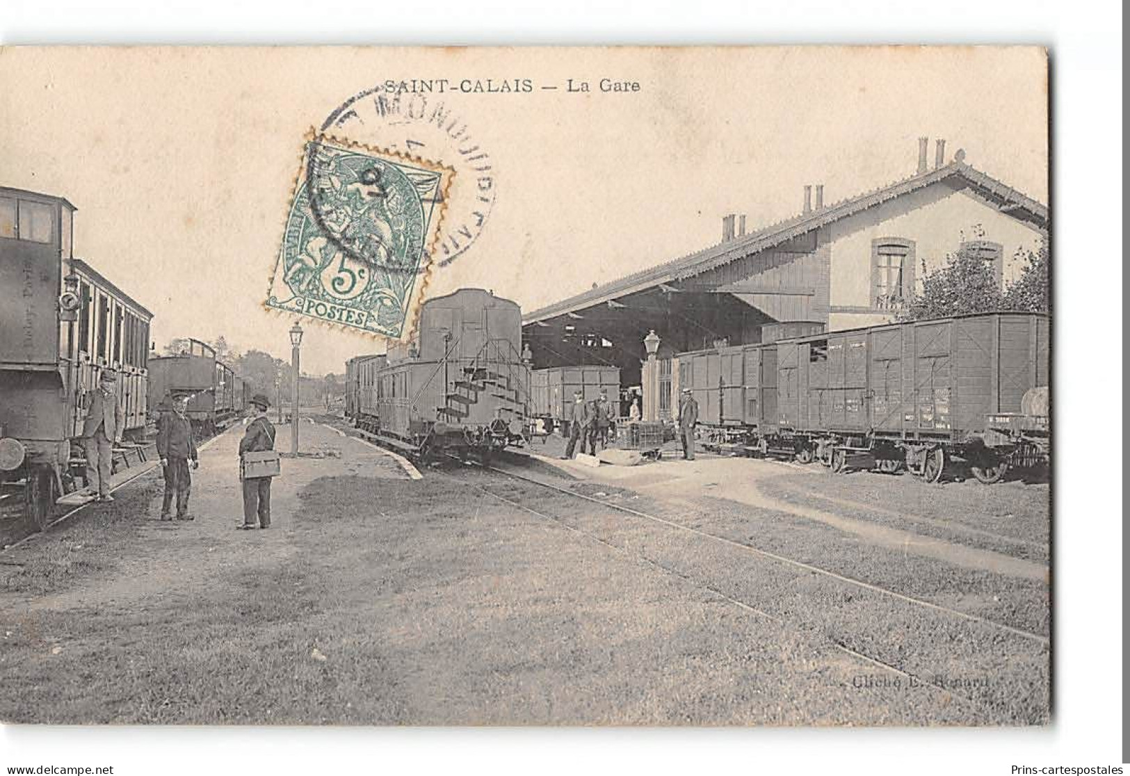 CPA 72 Saint Calais La Gare Et Le Train Tramway - Saint Calais