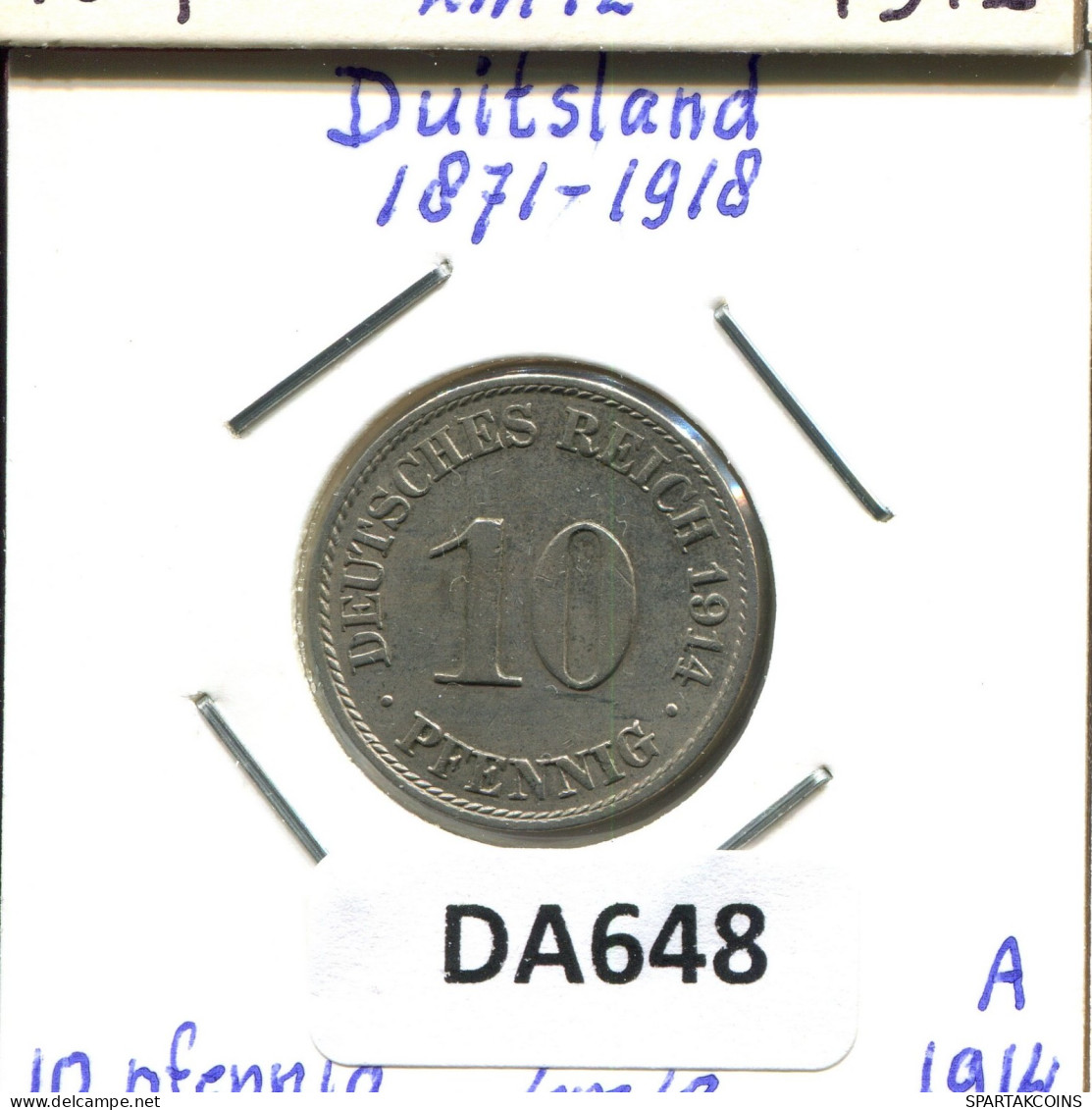 10 PFENNIG 1914 A ALLEMAGNE Pièce GERMANY #DA648.2.F.A - 10 Pfennig