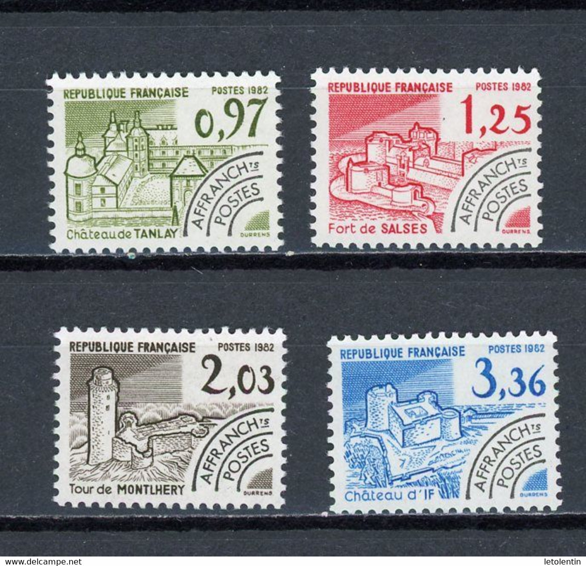 FRANCE -  PRÉOBLITÉRÉ MONUMENTS - N° Yvert  174/177  ** - 1964-1988