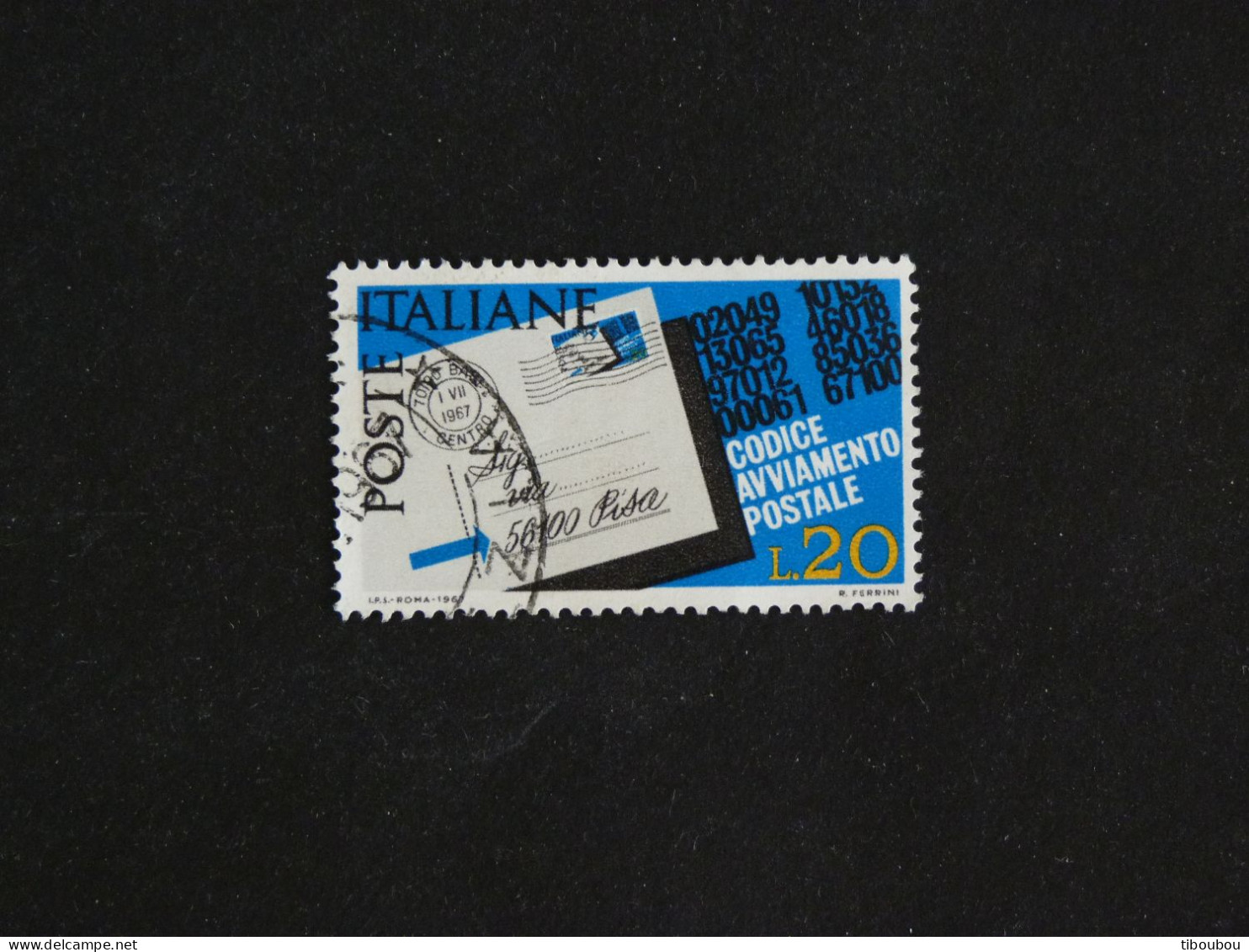 ITALIE ITALIA YT 977 OBLITERE - CODIFICATION POSTALE - 1961-70: Oblitérés