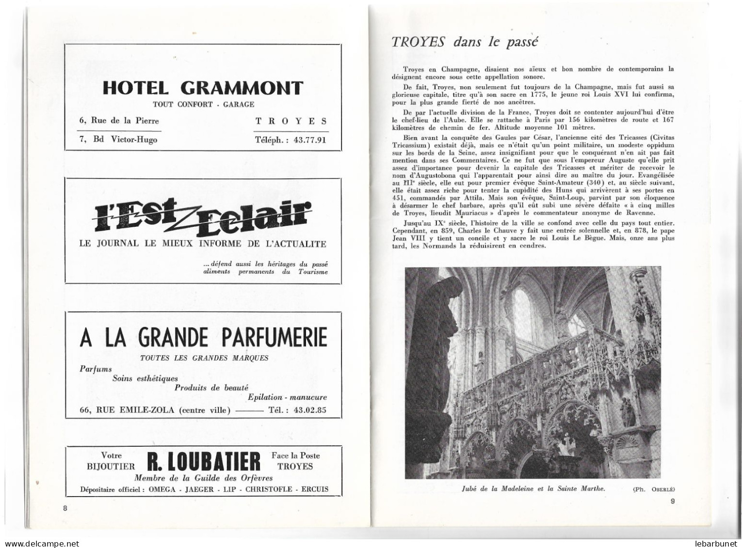 Livret Ancien 1966 Troyes Ville D'Art - Champagne - Ardenne