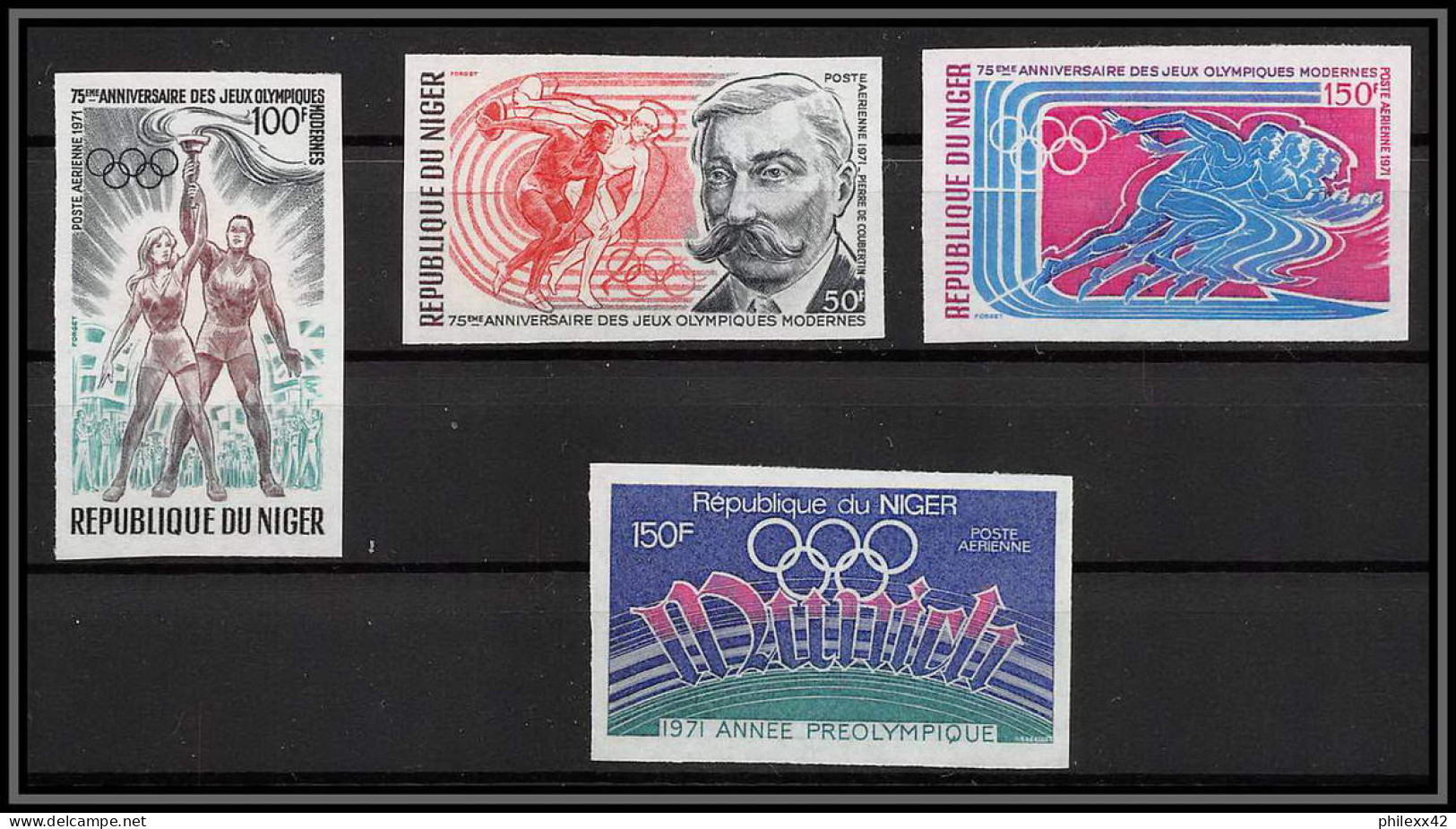 91776 Niger N° 149 + 159/161 Munich 72 Jeux Olympiques (olympic Games) 1972 Non Dentelé Imperf ** MNH - Summer 1972: Munich