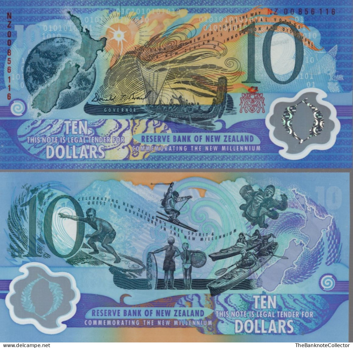 New Zealand 10 Dollars ND 1999 Millennium Polymer Issue P-190 UNC - Nieuw-Zeeland