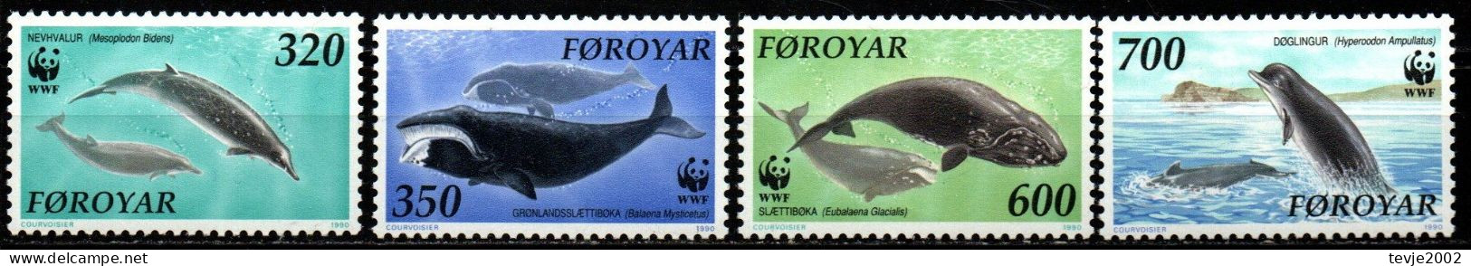 Färöer 1990 - Mi.Nr. 203 - 206 - Postfrisch MNH - Tiere Animals Wale Whales - Baleines