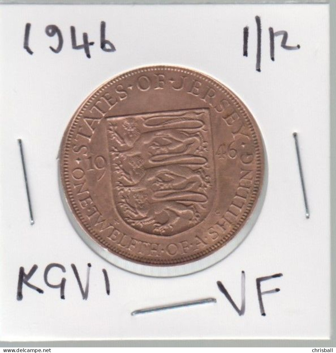 Jersey 1946 Coin King George V1 One Twelfth Of A Shilling Condition Very Fine - Jersey