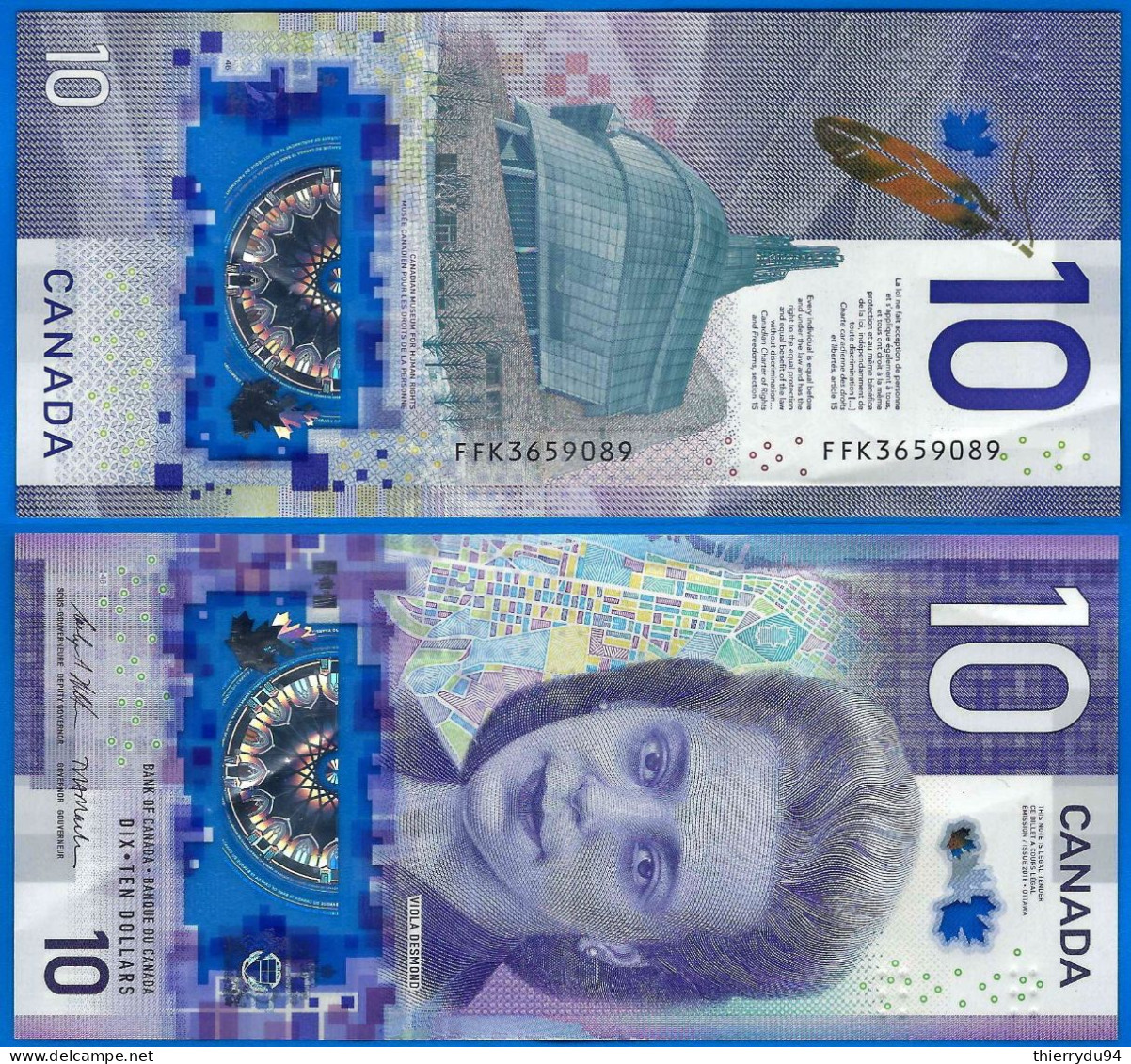 Canada 10 Dollars 2018 Polymere Commemo Viola Desmond Prefix FFK Que Prix + Port Polymer Bitcoin Paypal OK! - Canada
