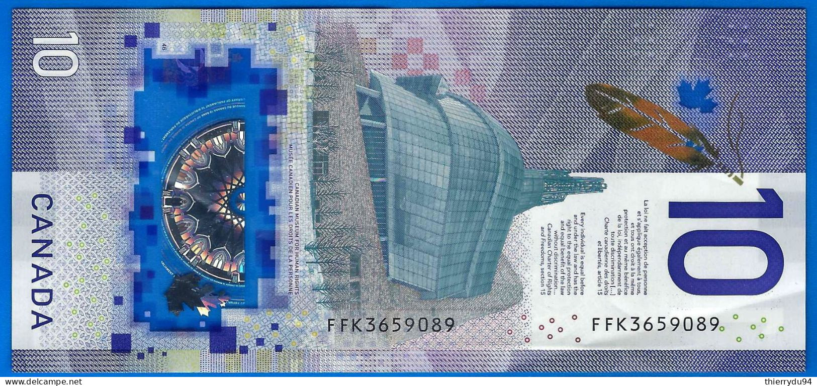 Canada 10 Dollars 2018 Polymere Commemo Viola Desmond Prefix FFK Que Prix + Port Polymer Bitcoin Paypal OK! - Canada