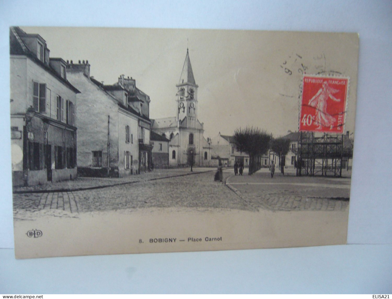 BOBIGNY 93 SEINE SAINT DENIS PLACE CARNOT CPA 1924 - Bobigny